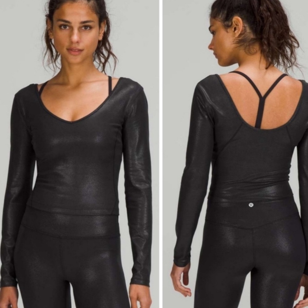 Lululemon align long  sleeve top foil metallic — BRAND NEW WITH TICKETS